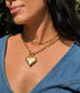 Heartthrob Gold Statement Chain Necklace with Heart Charm