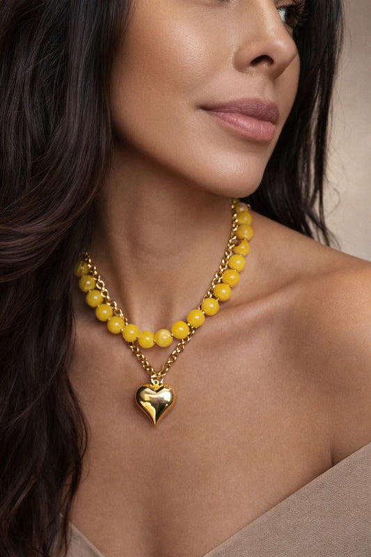 Margo Lime Light Green Round Bead Necklace