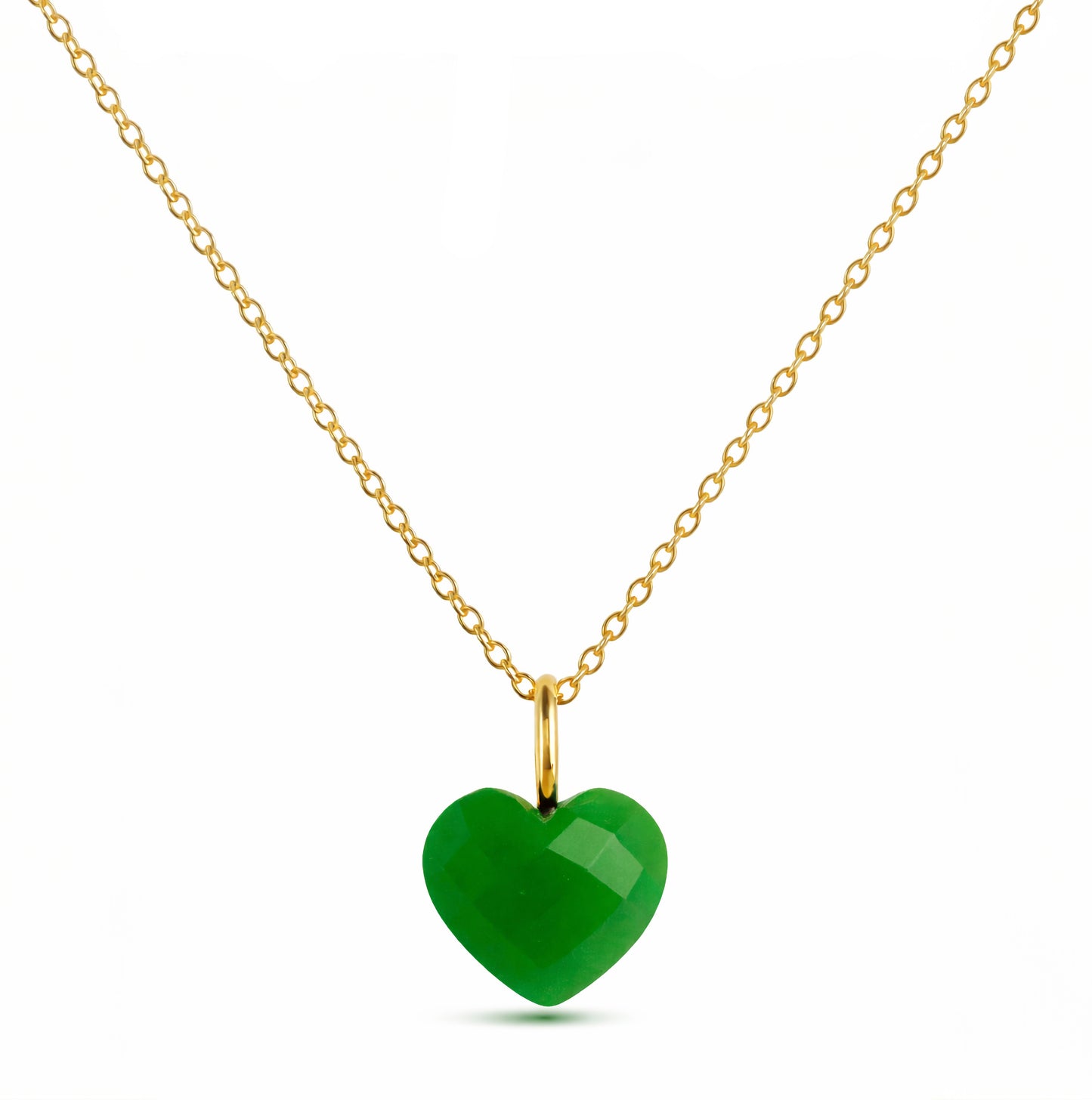 Heart of Stone Natural Green Jade Necklace