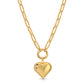 It Girl Gold Chain with Charm Clasp and Heart Charm