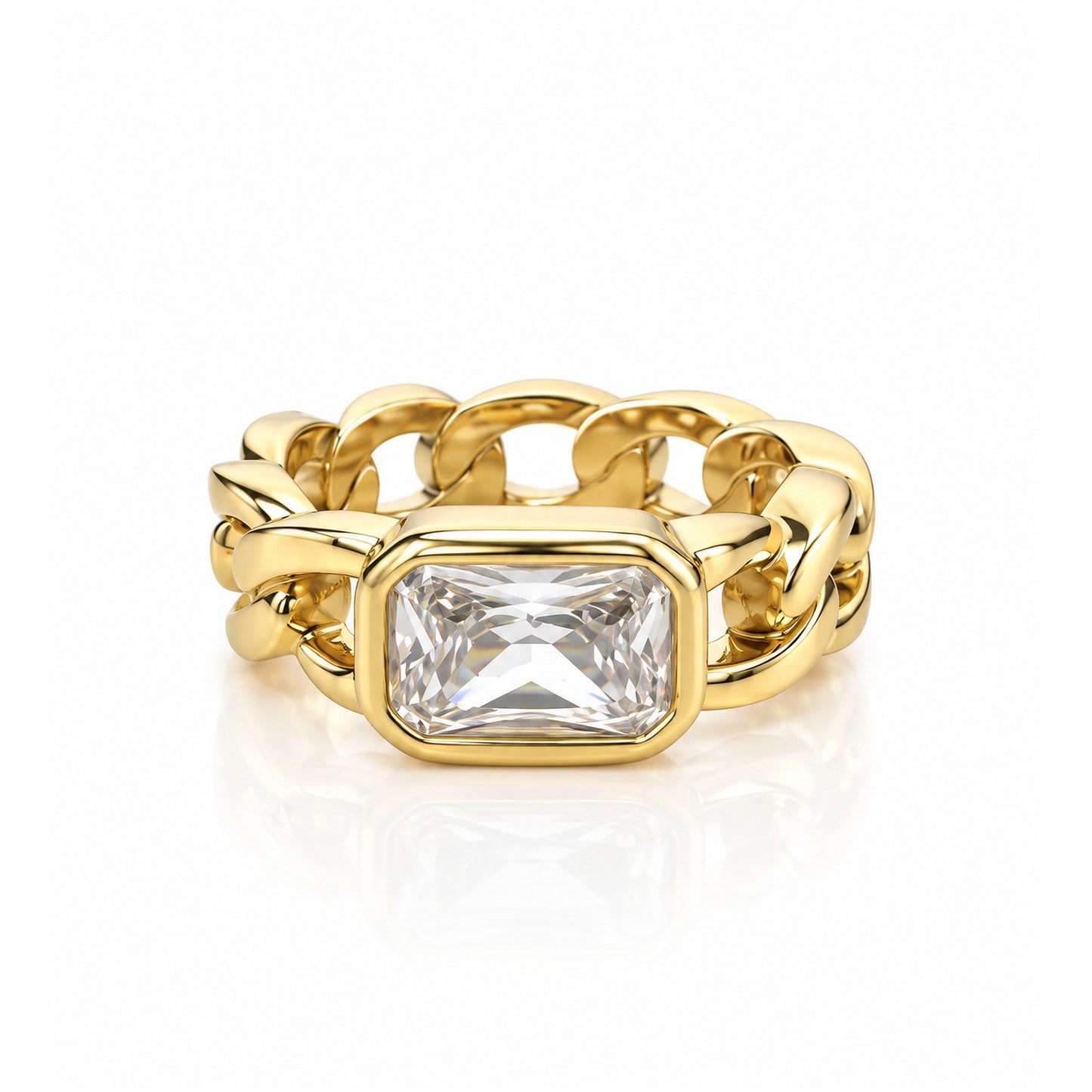 Lou Chain Link Diamond Pinky Ring