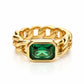 Lou Chain Link Emerald Pinky Ring