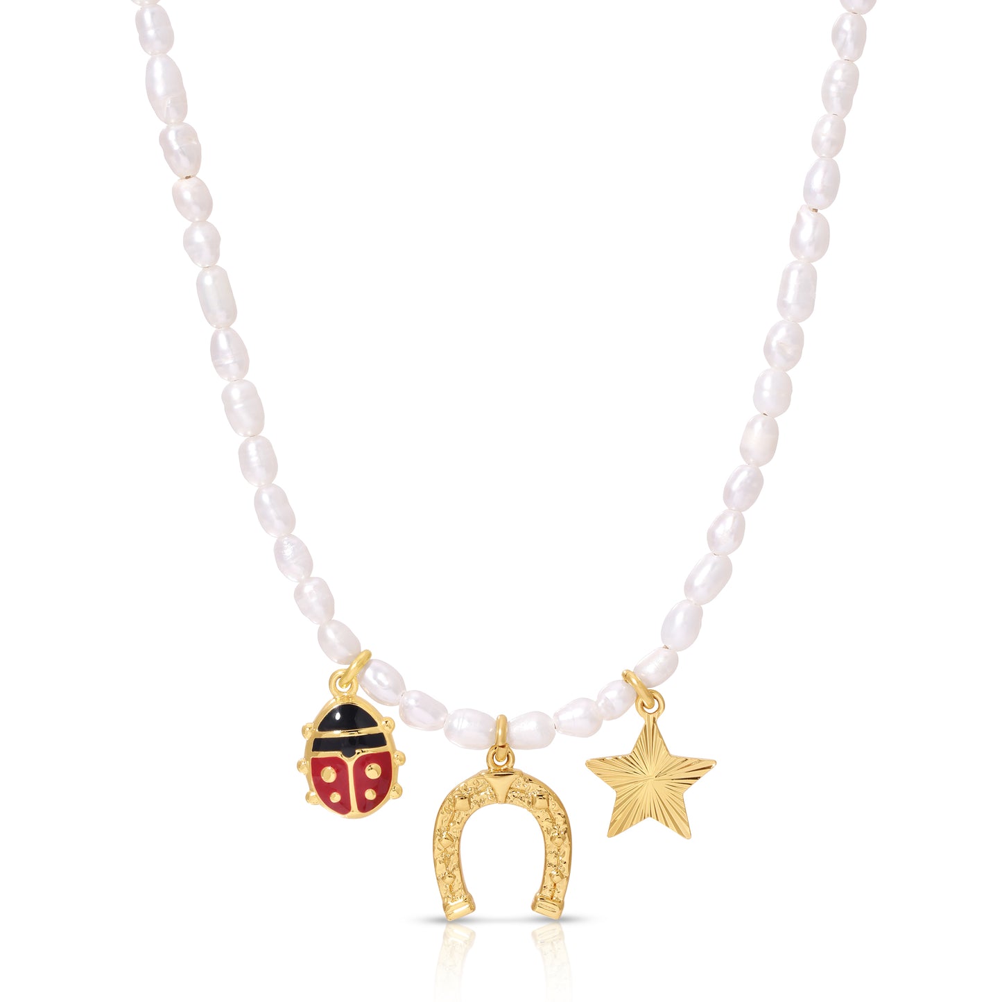 Lucky Lady Pearl Charm Necklace