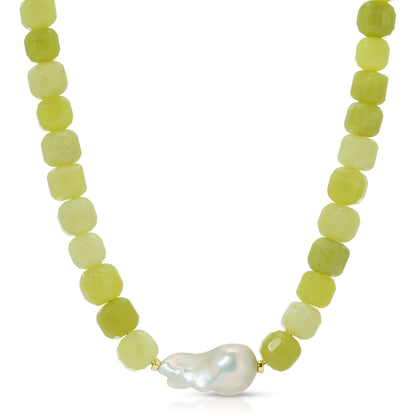 Maris Lemon Jade Baroque Pearl Necklace