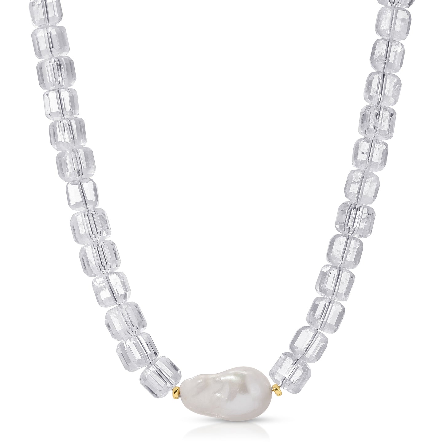 Maris Clear Quartz Baroque Pearl Necklace