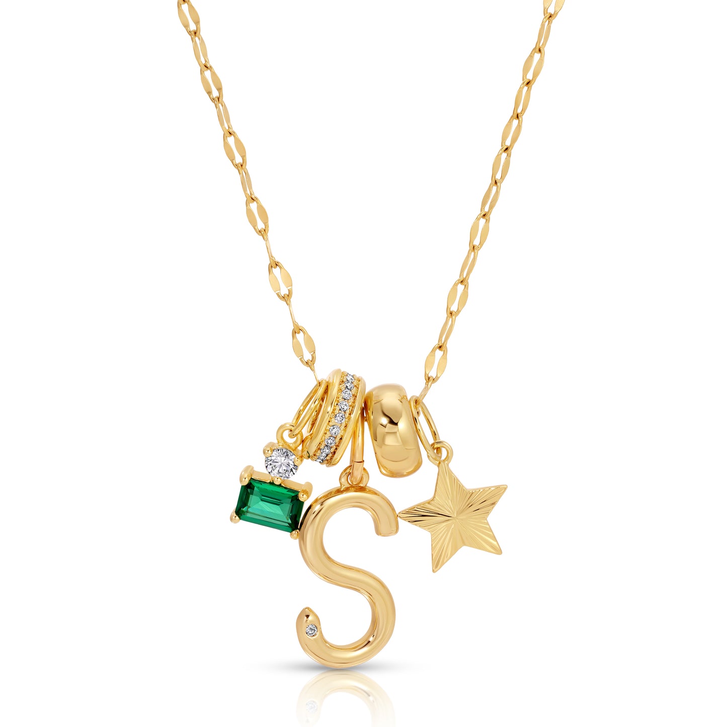 Name Drop Charm Set Necklace