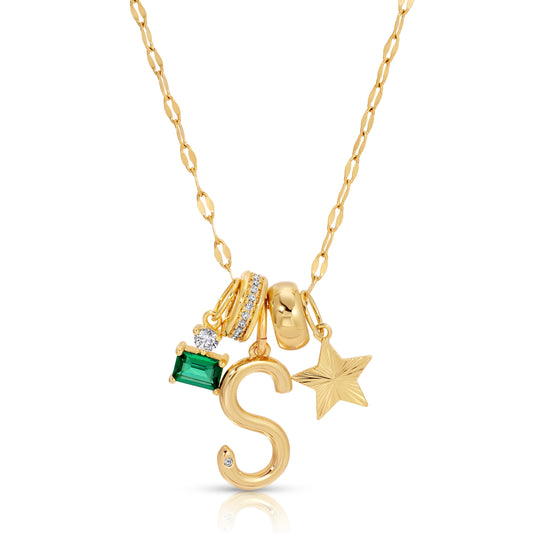 Name Drop Charm Set Necklace