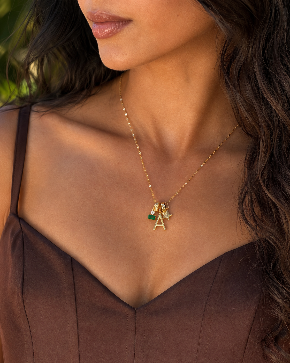 Name Drop Charm Set Necklace