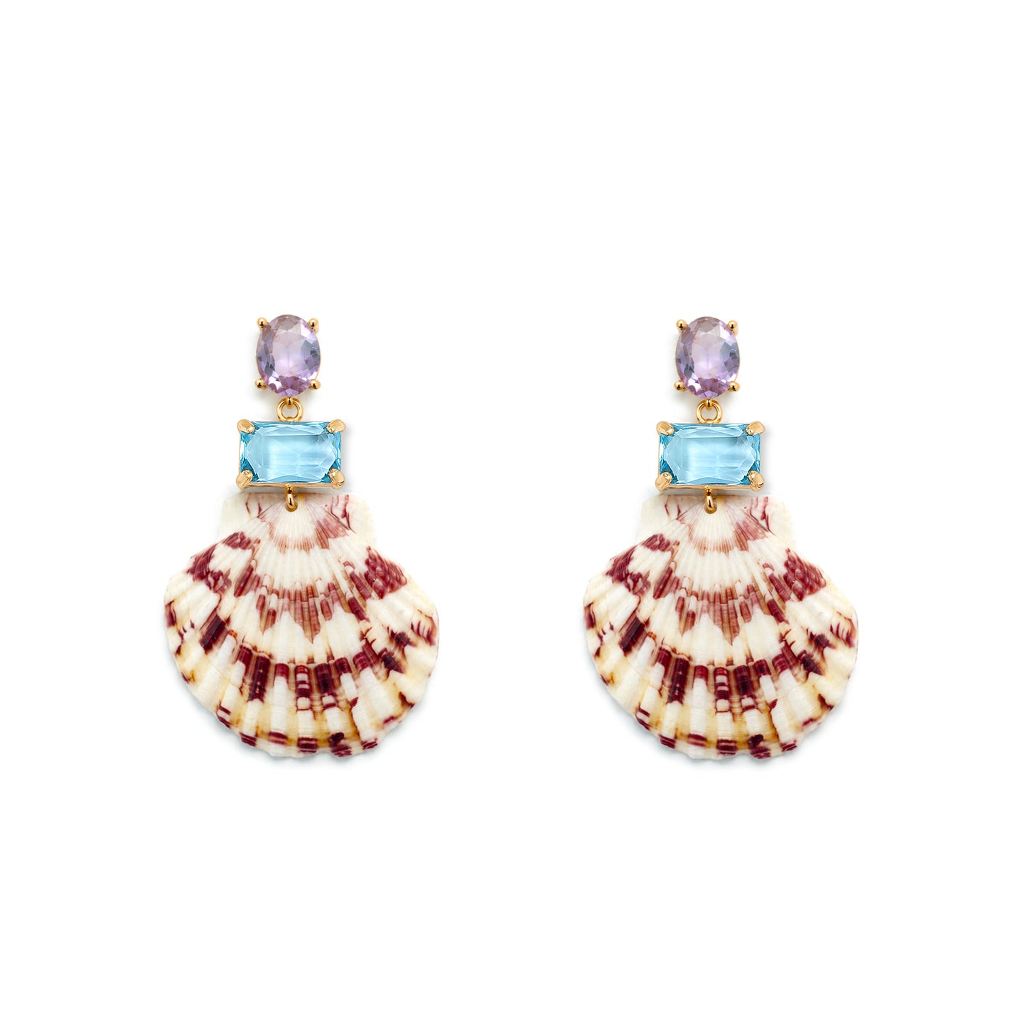 Palm Royale Blue Shell Statement Earring