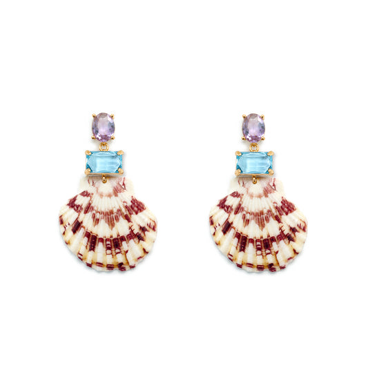 Palm Royale Blue Shell Statement Earring