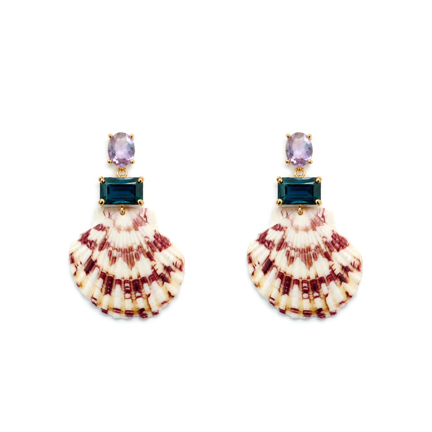 Palm Royale Teal Shell Statement Earring