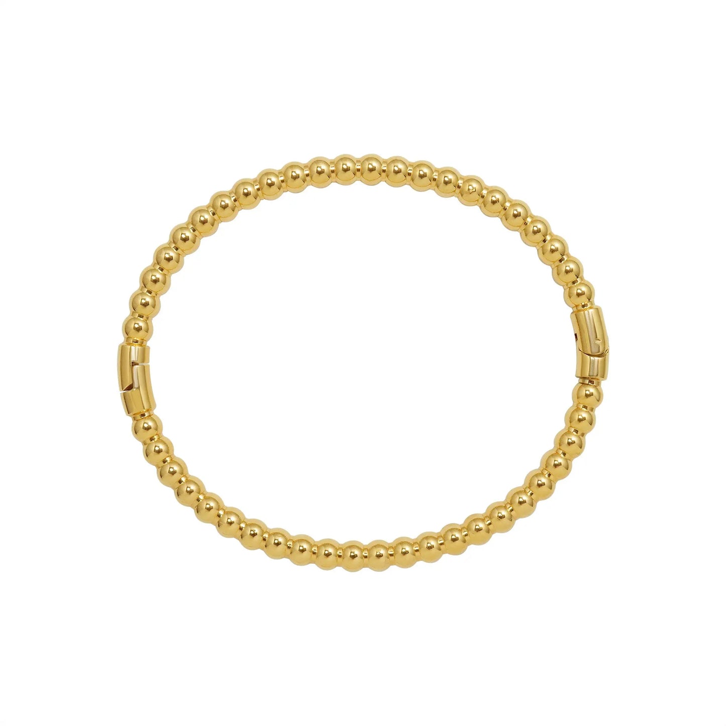 Pebble Hinge Gold Textured Bangle Bracelet