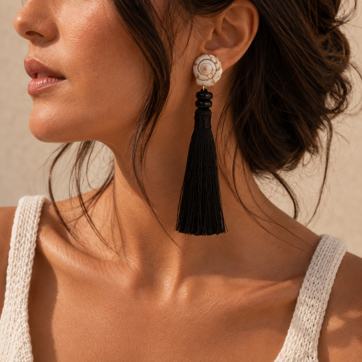 Shell Yeah Tassel Shell Statement Earrings