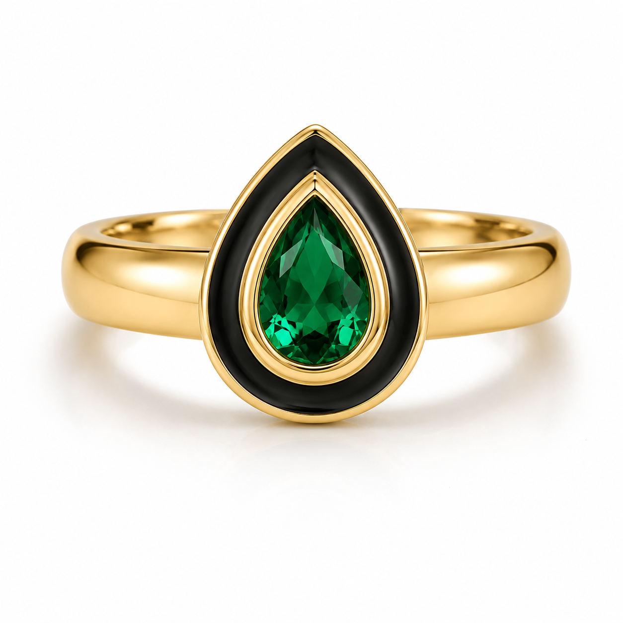 Soho Emerald Bezel Statement Ring