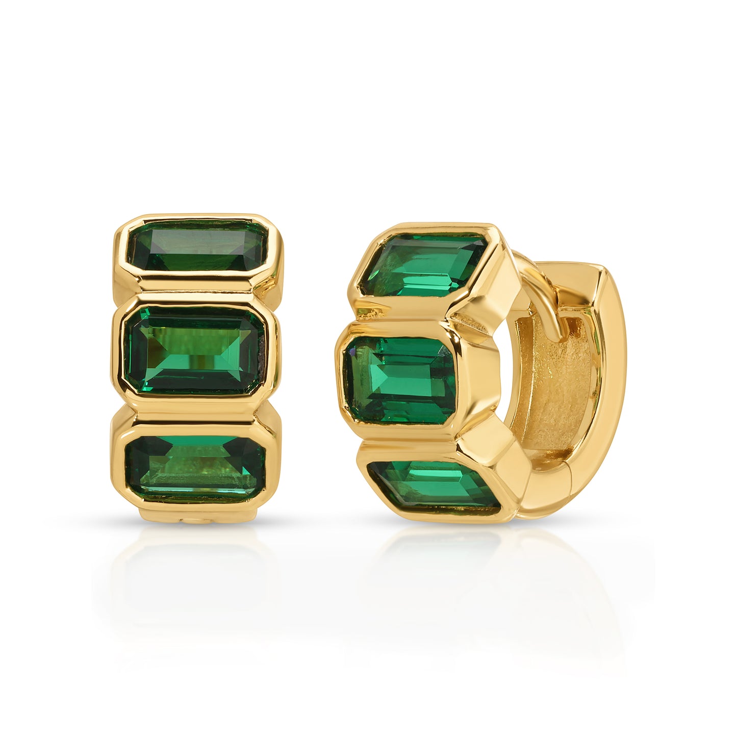 Sunset Emerald Hoop Earrings