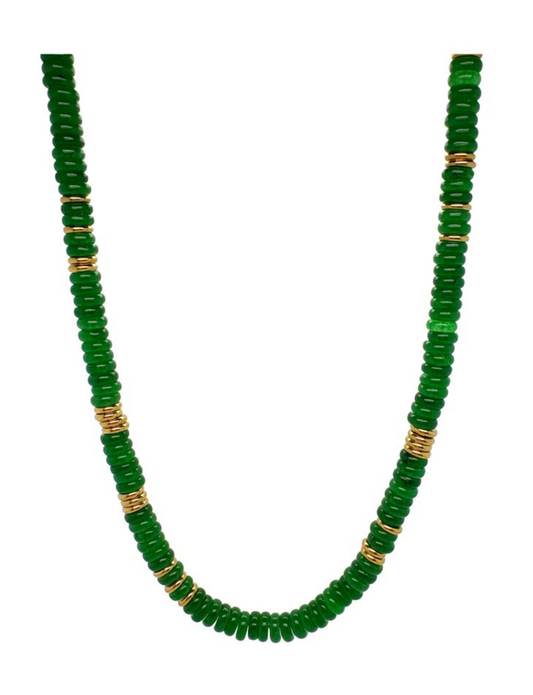 Iris Emerald Beaded Necklace