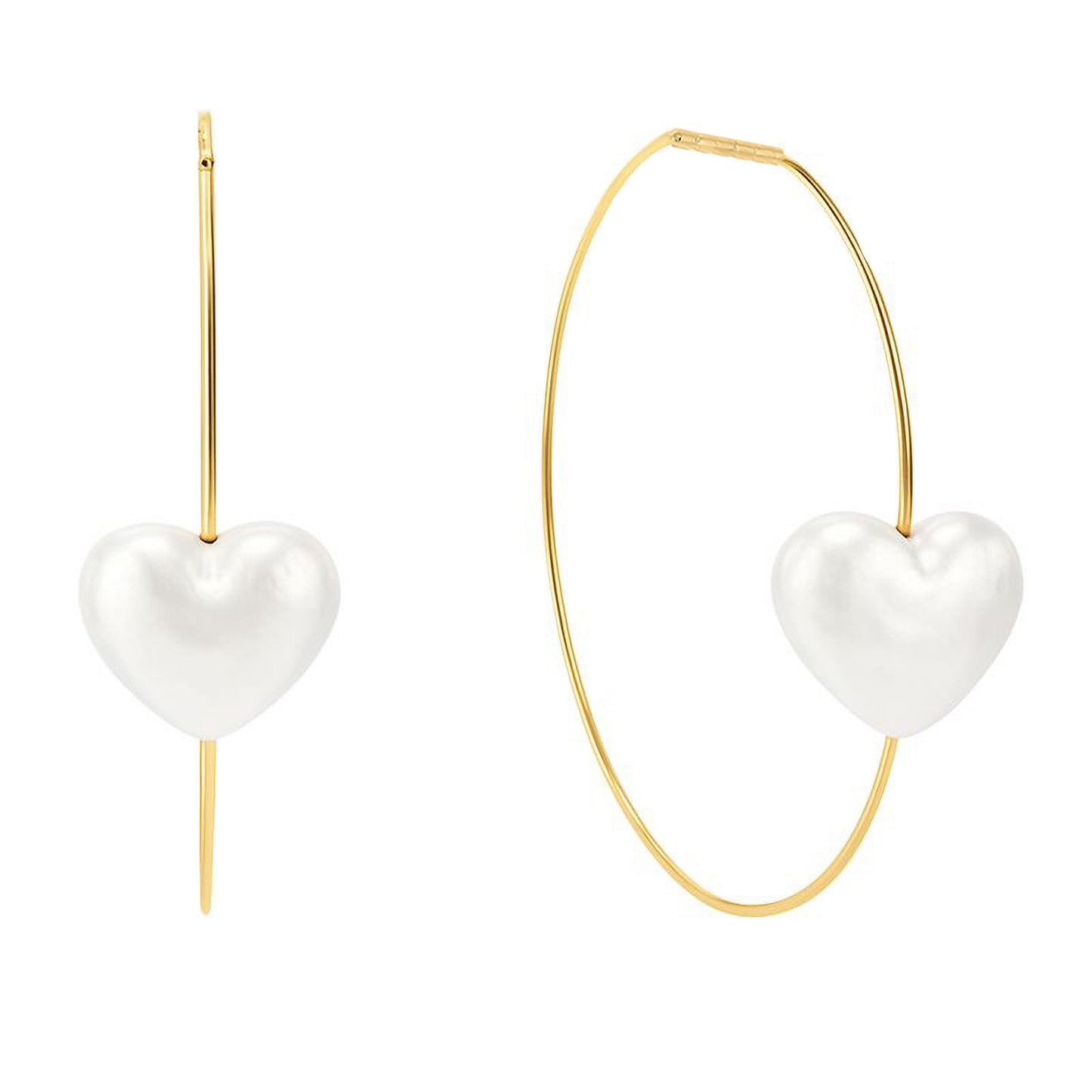 Always Your Pearl Heart Hoop Earrings