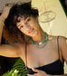 Maris Green Strawberry Quartz Baroque Pearl Necklace