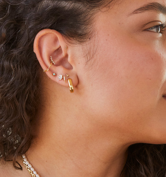 Deco Baguette Trio Studs