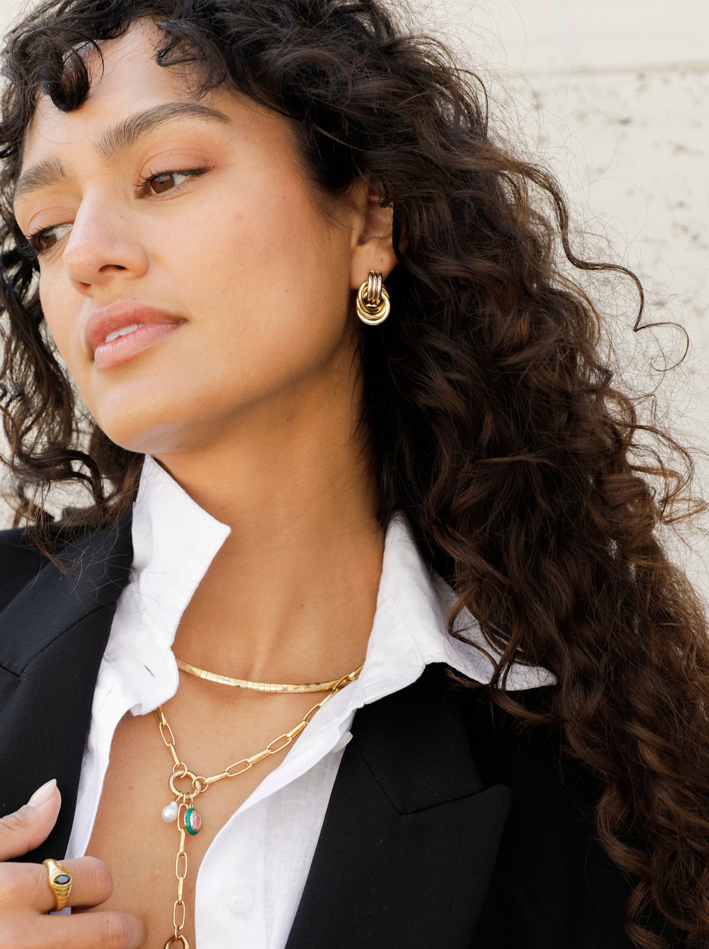 Faye-Vintage Inspired Mixed Metal Knot Earrings