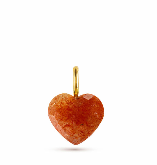 Heart of Stone Natural Sunstone Charm