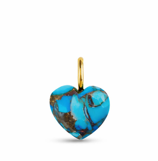 Heart of Stone Natural Turquoise Charm