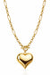 Heartthrob Gold Statement Chain Necklace with Heart Charm