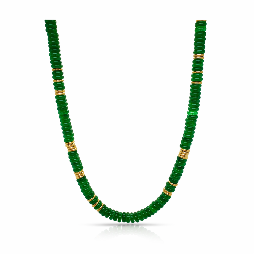 Iris Emerald Beaded Necklace