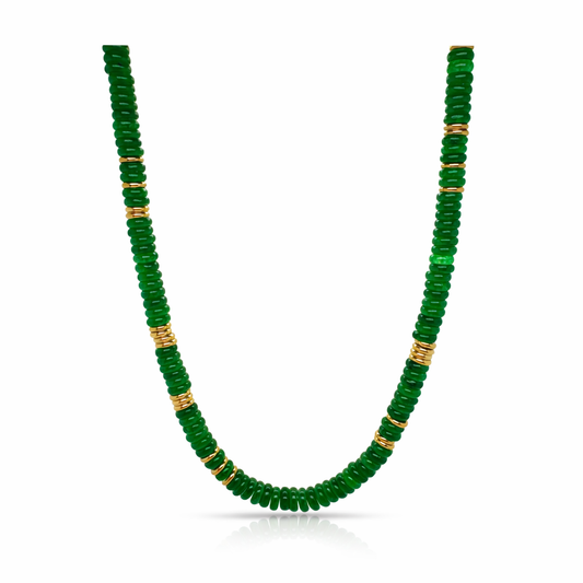 Iris Emerald Beaded Necklace