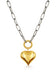 It Girl Mixed Metal Chain with Charm Clasp and Heart Charm 16"