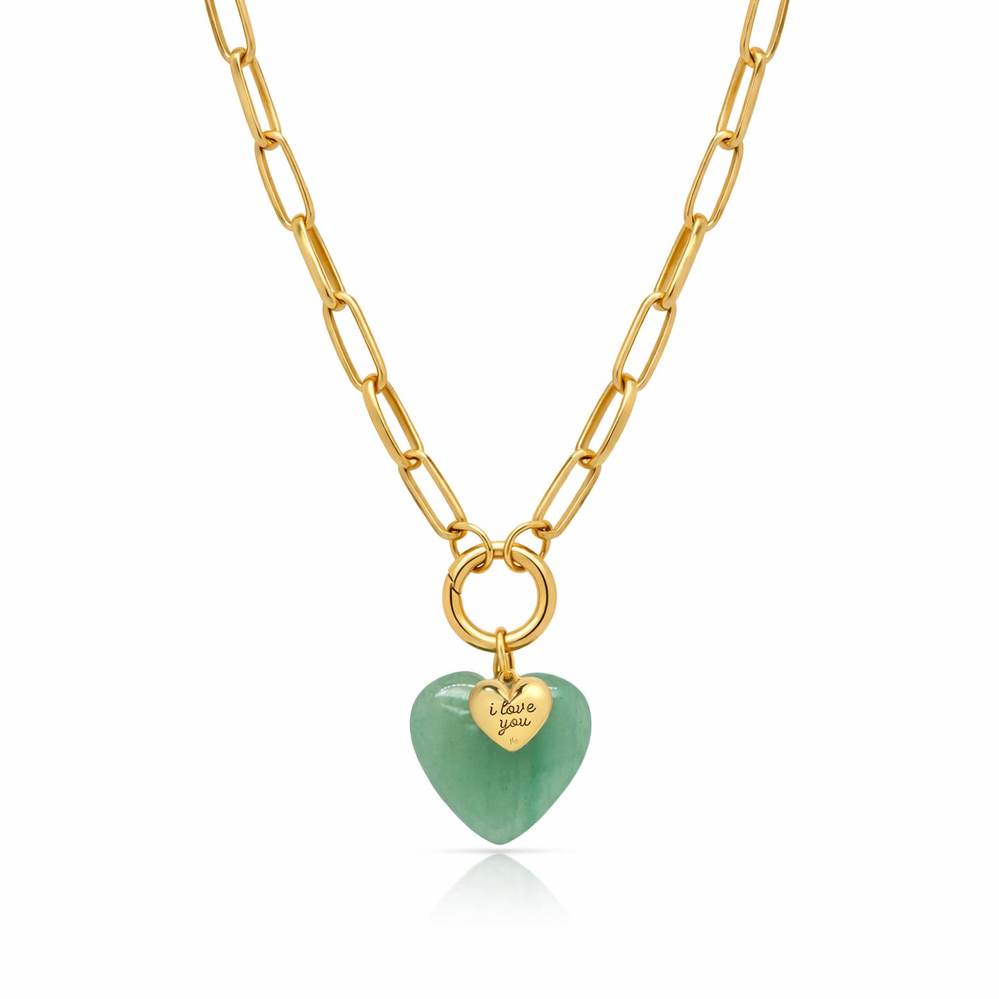 Oh Girl 2.0 Charm Holder Necklace with Rose Quartz Heart