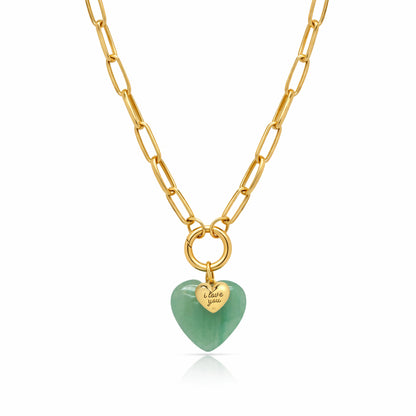 Oh Girl 2.0 Charm Holder Necklace with Rose Quartz Heart