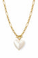 Loverboy Gold Statement Chain Necklace with Mother of Pearl Charm