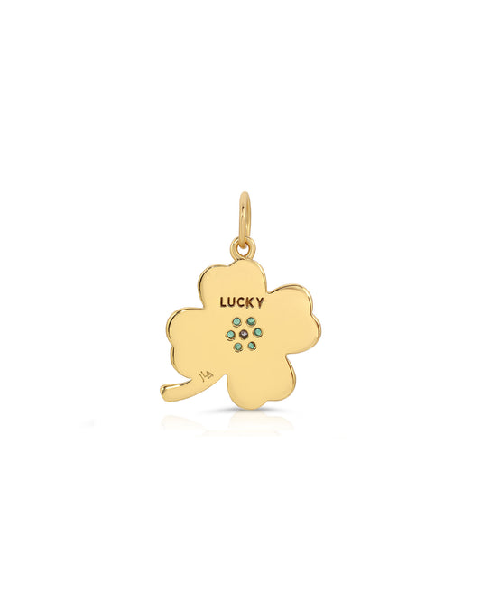 Lucky Clover Emerald Charm