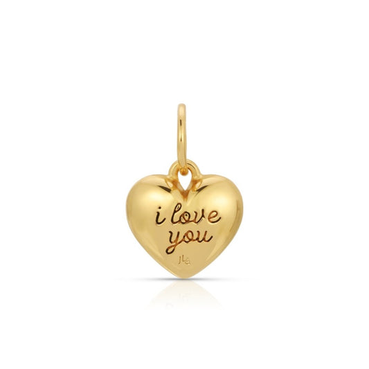 Luv " i love you" Engraved Heart Charm