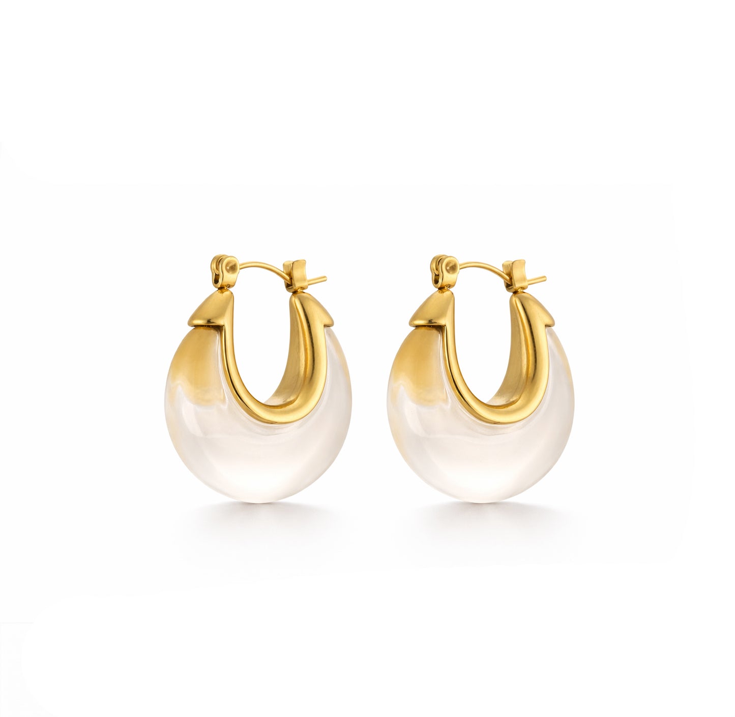 Nina - Clear Hoop Earrings