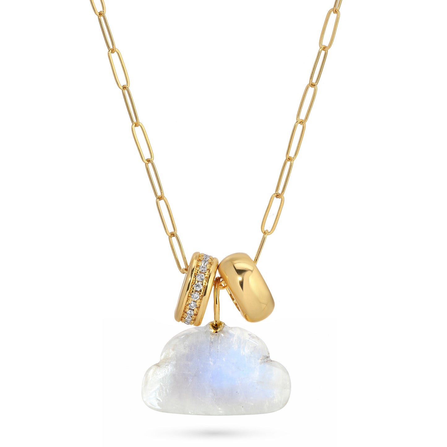 Silver Lining Moonstone Cloud Charm