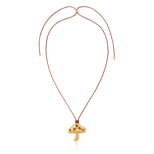 Wild Bloom Mushroom Pendant Necklace