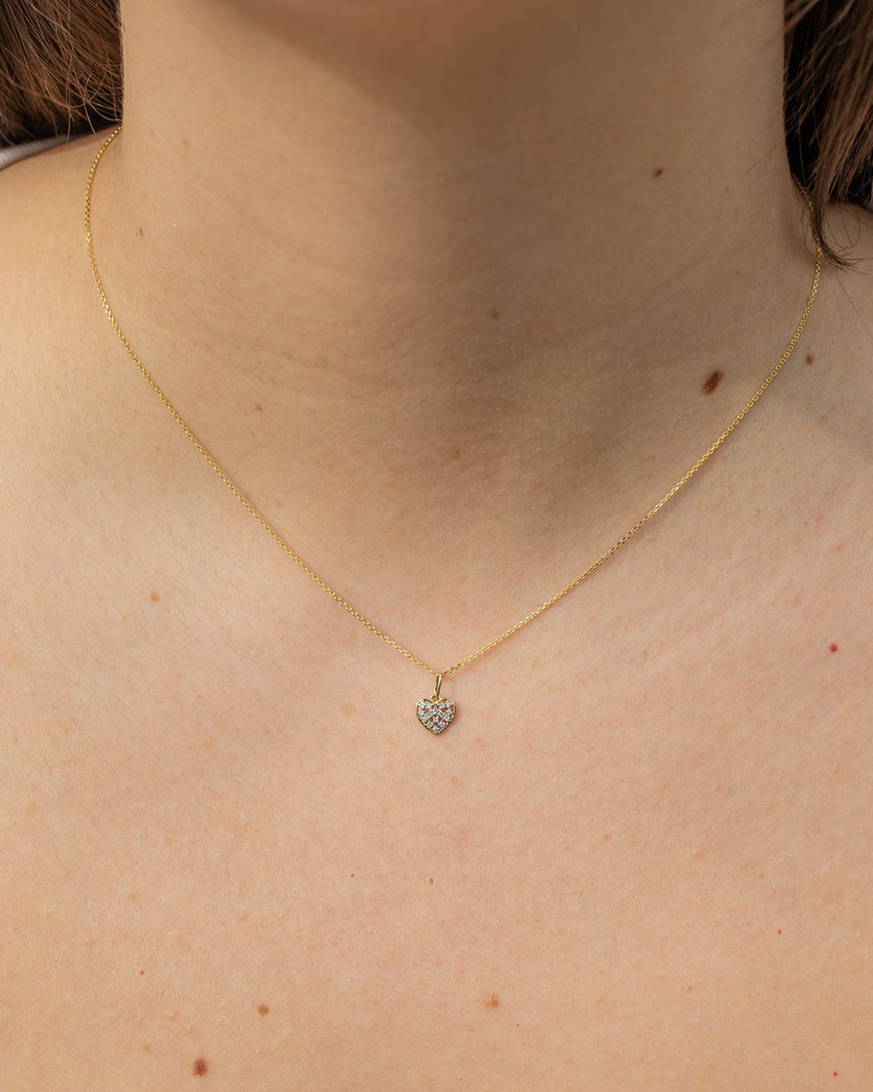 Lover 14k Gold Natural Diamond Heart Necklace