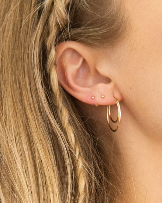 Tiny 14k Gold Ball Stud Earrings