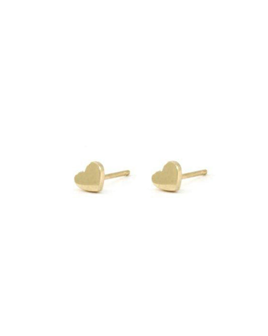 Corazon 14k Gold Heart Stud Earrings