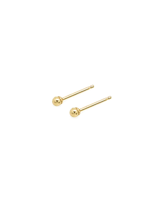 Teeny 14k Gold Ball Stud Earrings