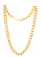 14k gold plated chunky cuban link statement chain necklace