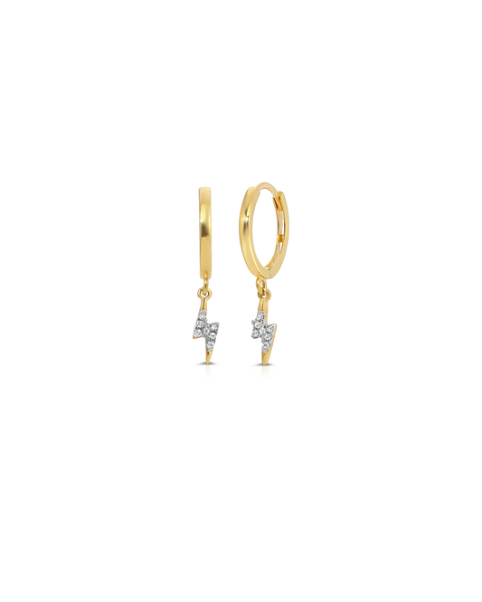 Acclaimed Hoops 14k Hoops with Pave Diamond Bolt
