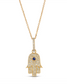 Fatima Sapphire and Natural Diamonds Hamsa Necklace