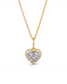 Lover 14k Gold Natural Diamond Heart Necklace