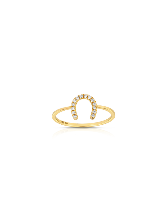 Lucky Charm Natural Diamond Horseshoe Ring